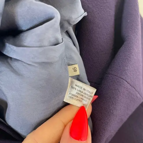 Bottega Veneta Women’s Eggplant Wool Pleated Sheath Knee Length Dress Size 46