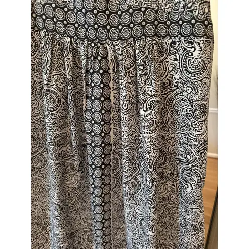 Loft Ann Taylor Women’s Vine Print Mid Length Cami Stylish Sun Dress Black Sz 16