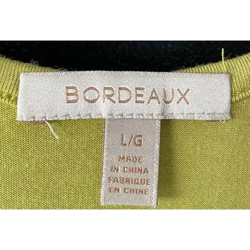Bordeaux Maxi Dress L Lime Gray Colorblock Sleeveless Soft Jersey Stretch Beach