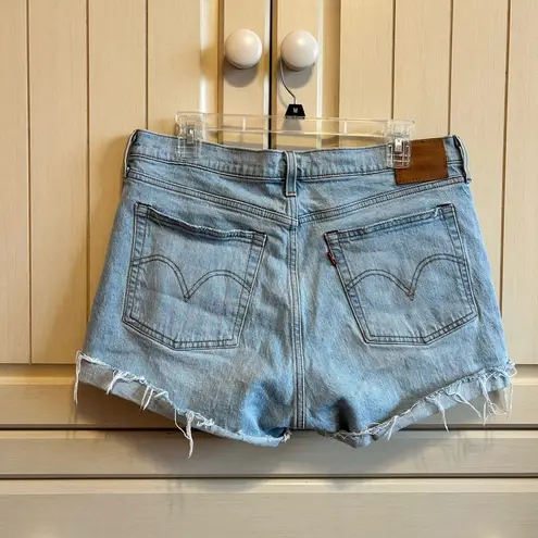 Levi's LEVI’S |‎ wedgie straight high rise light wash premium denim cut off shorts 32