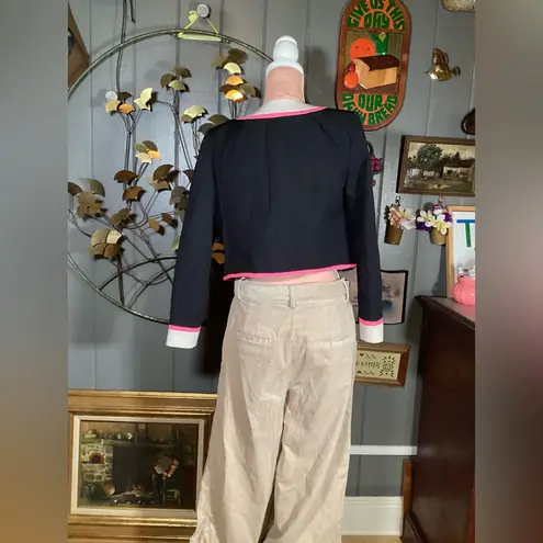 Milly Eva Cropped Jacket With Colorblock Design Small