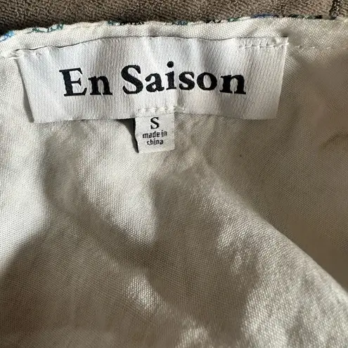 EN SAISON Top White Green Yellow Maeve Floral Cropped One Shoulder Small