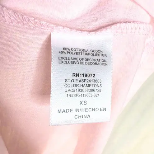 Hamptons Destinations Tennis Club Short Sleeve Graphic Tee Size XS Pink T