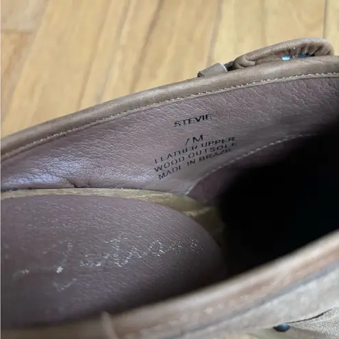 Matisse “Stevie” Brown Suede Leather Studded Buckle Clogs w/ wooden heel size 7