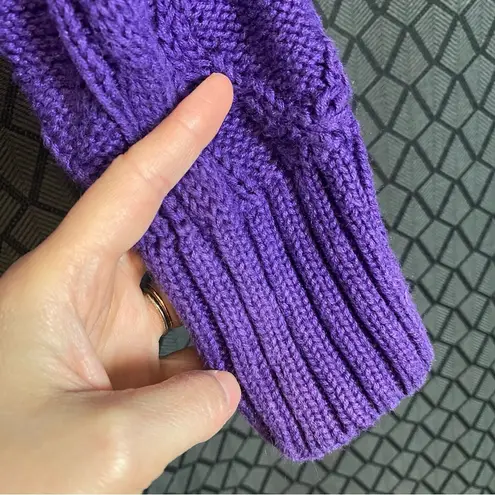 Trouser’s Up Vintage Purple Cable Knit Sweater mock turtleneck Women’s Size Medium