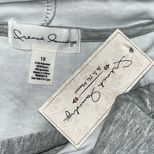 French Laundry NWT Size 1X Gray Hooded Sweatshirt Top