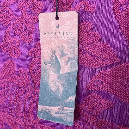 Peruvian Connection Papillon Sundress Floral Knit Dress Size Large New With Tag