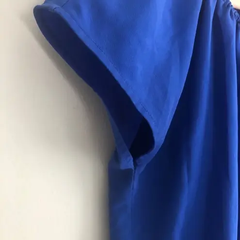 Cynthia Steffe Gathered Top Blue Polyester Size XS