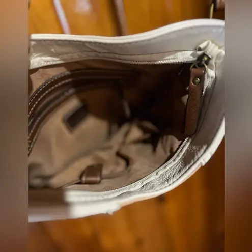 B.o.c Hobo Bag Shoulder Bag Buckle Accent Tan Cream Purse Brown