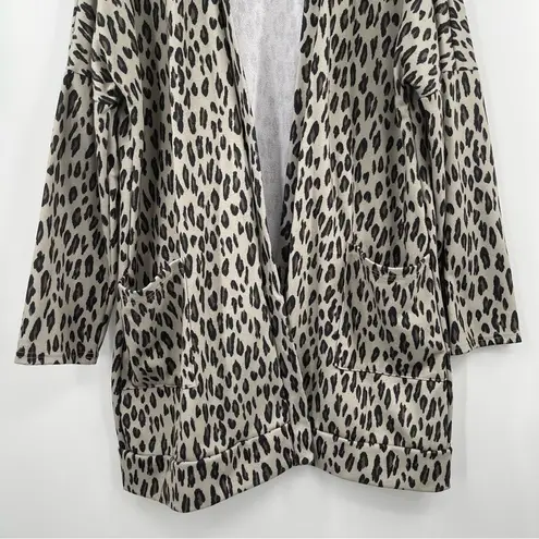 AMARYLLIS Cardigan Leopard Open With Pockets Animal Print Long Sleeve Size 1X - Image 7
