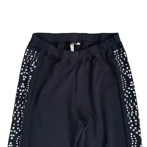 Petticoat Alley Black Studded Athletic Bohemian Women’s Leggings SZ S #1002
