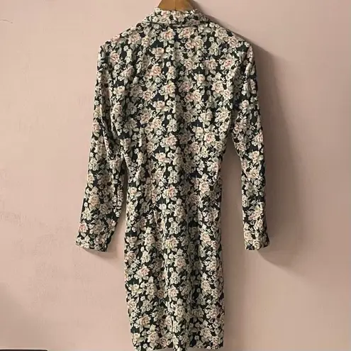 Knapp Studio Vintage Black & Pink Floral Blazer Dress Size 7 GUC