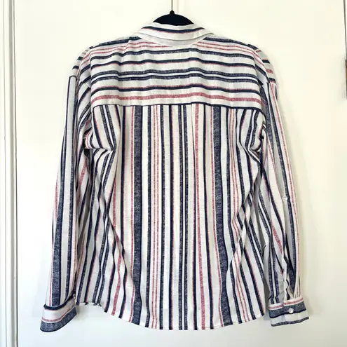 Eden & Olivia Striped Button Up Shirt Long Sleeve Women's Size Medium