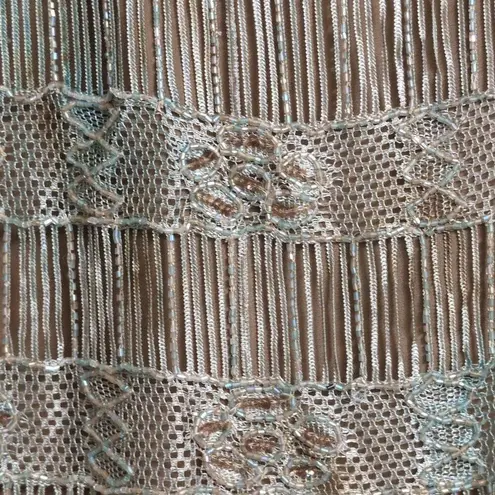 Chetta B Womens Knee Length Lace Stripes Crochet Beaded Skirt Size 14