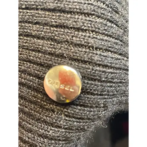 Diesel Black Multi Color Stripe Off Shoulder Long Sleeve Bodycon Dress size m/l