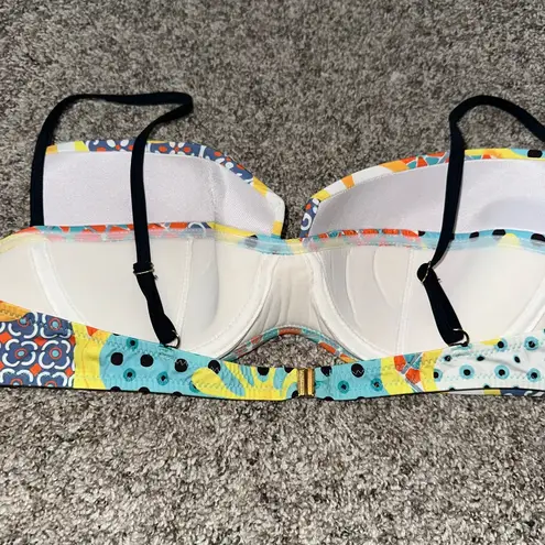 Ay Yildiz Eclectic Abstract Art Underwire Bikini Top NWOT Size 16