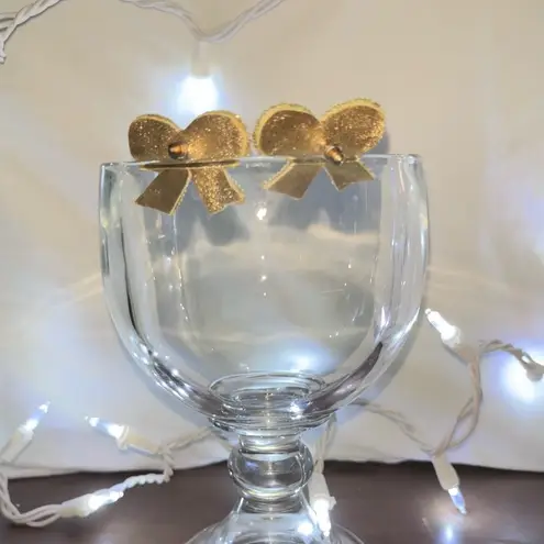 None 2 Pairs Sequins Beaded Bow Vintage Earrings Bundle