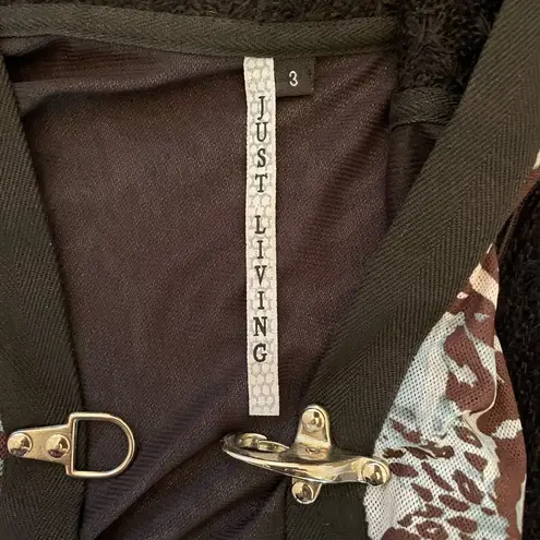 Just living Long Sheer Mixed Fabric Witchy Whimsy Goth Hooded Cardigan