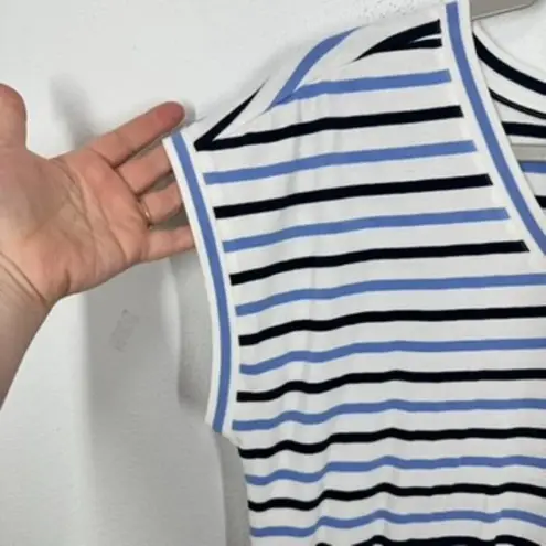 Caslon White Blue Navy Striped Muscle Tee Casual Essential Women's Size XS NWT