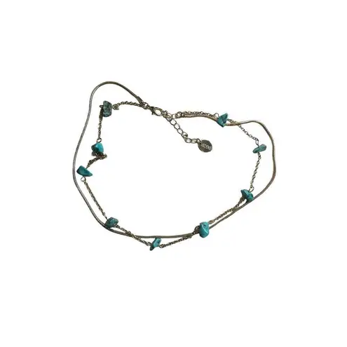 Ardene gold and turquoise double layer necklace - Image 4