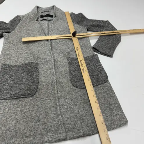 VERO MODA Jacket Women XS Gray Brushed Sofia Contrast Coat Open Front