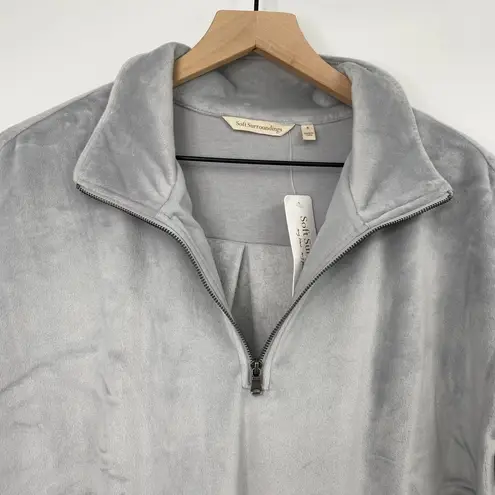 Soft Surroundings Auberon Mini Dress Coziest Zip Up Tunic Pullover Silver NEW S