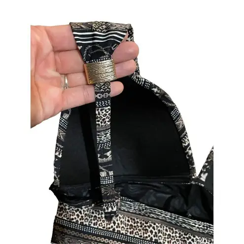 Nip Tuck Swim Savannah Stripe Dulcie Grecian Design Tummy Control One Piece Swim Black Size 10