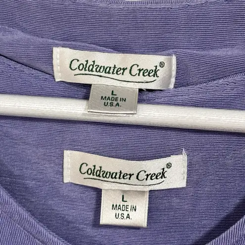 Coldwater Creek Vintage Lilac Purple Dress Duster Cardigan SET womens Size Large
