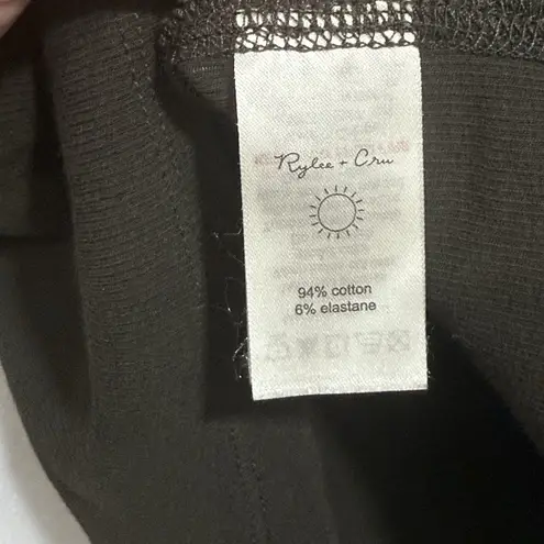 Rylee + Cru Brown Round Neck Ribbed Short Sleeve Cropped Shirt Top Women's XS