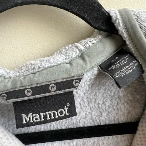 Marmot  Gray Heather Zip Front Fleece Hooded Sweater Jacket Womens S