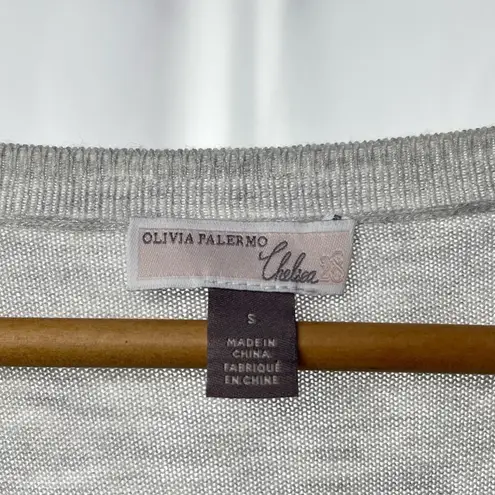 Chelsea28 Olivia Palermo for Ruffle Open Back Sweater in Grey Size Small