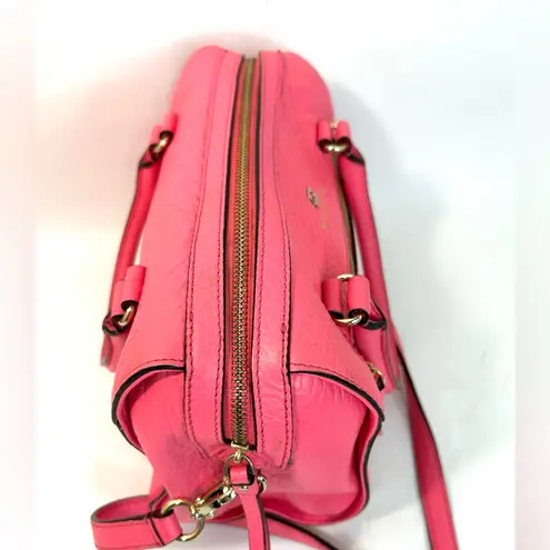 Kate Spade  Perri Lane Delaney Bubbles Leather Satchel Crossbody in Peony Pink