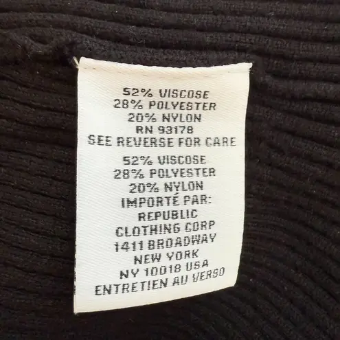 Magaschoni Long Sleeve Mock Neck Knit Sweater Dress Women's Medium Black Slits