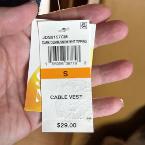 NWT Sugar Moon Women Junior's Blue Cable Knit Sleeveless Sweater Size Small