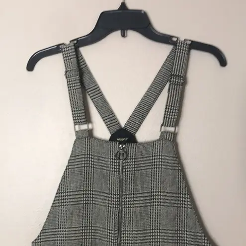 Forever 21  checkered print overalls zip up fall cozy dress size m/l thumbnail 2
