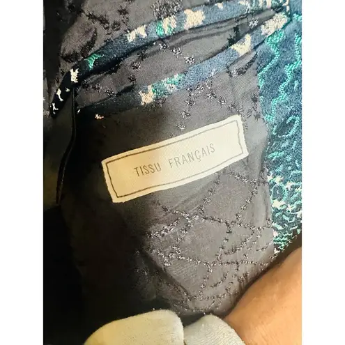 Zadig & Voltaire Viking Jac Glam Navy Jacquard Blazer Size 42