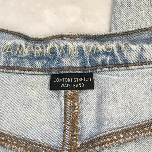 American Eagle Highest Rise 90s Boyfriend Jeans Cotton‎ Denim Size 14 Distressed