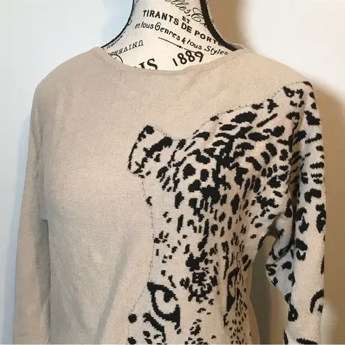 Jaclyn Smith 100% COTTON CHEETAH TAN/BEIGE SWEATER SIZE S/C