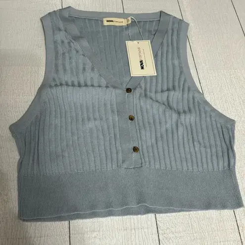 Nova Vintage Light Blue Sweater Vest Size Large NWT