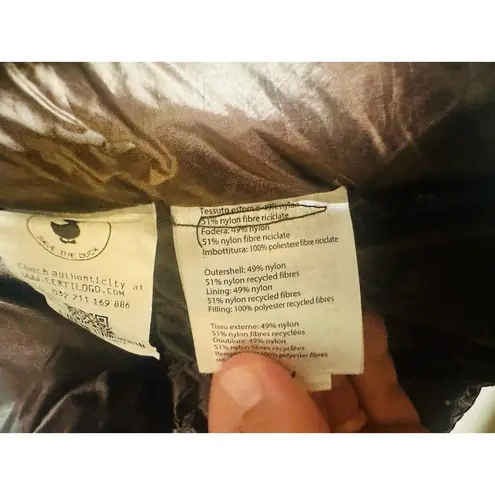 SAVE THE DUCK Ishya Puffer Black Brown Copper Moto Quilted Coat Jacket Size S