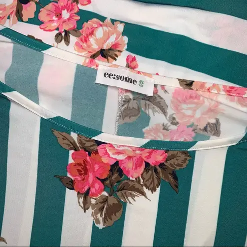 ee:some NEW Boutique Striped Floral Off Shoulder Top