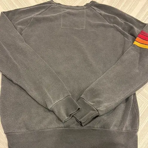 Aviator Nation Women’s Rainbow Skull Women's Gray Sweatshirt - Size XS