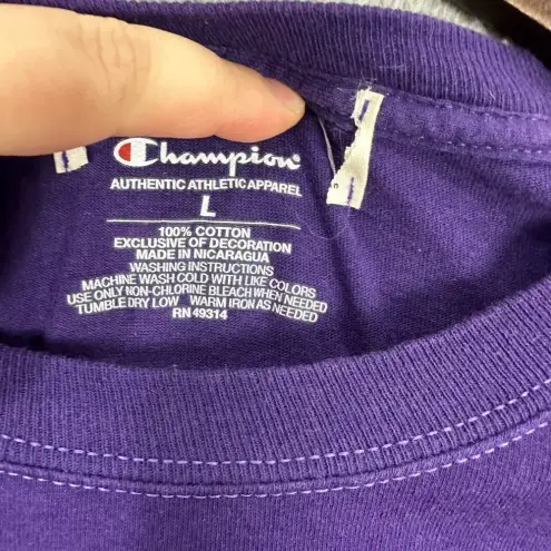 Champion NYU SPS shirt mens large purple‎ New York University  cotton vintage