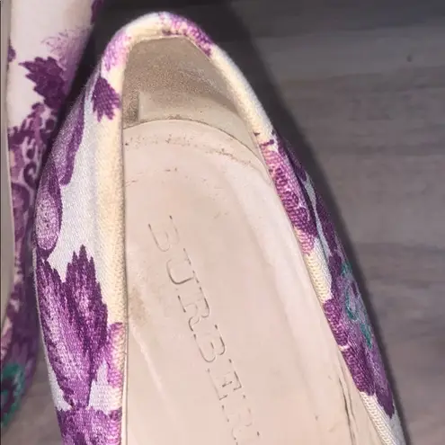 Burberry - Was $100 now $60  floral purple 4 inch heel leather sole 40.5 or…