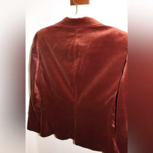 Anne Klein Vintage  70s Rusty Tan Velvet Blazer Size 8