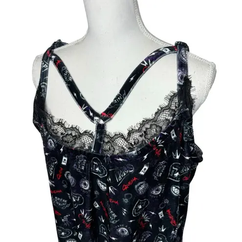 Her Universe Disney Cruella Icon Toss Velvet Strappy Dress Plus Size 2 2X