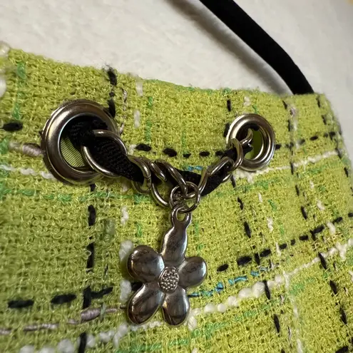 Requirements VTG 14 Green Plaid Tweed Miniskirt Y2K Mod Preppy Office Clueless