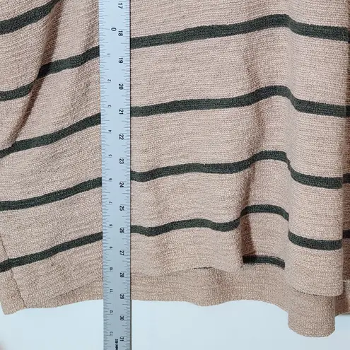 J. Jill Peach and Green Oversized Striped Hoodie Pullover Size XL