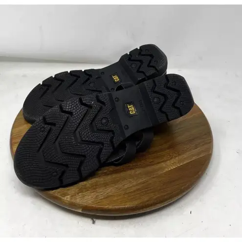 Cat Caterpillar Sandal Womens Leather Shanna Ankel Strap Thong Black Size 10