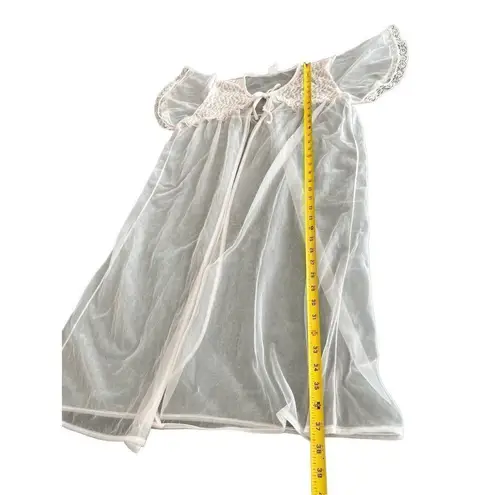 VTG 70s nightie pastel pink Peignoir size XL Pink